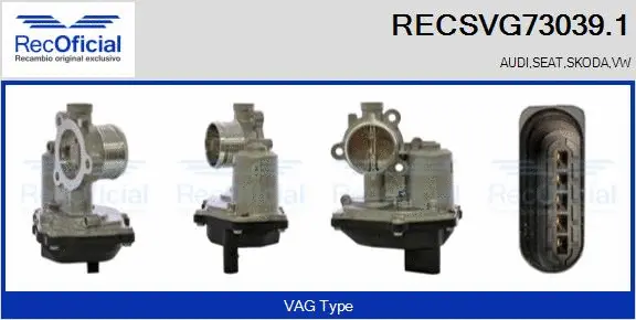 Vanne EGR RECOFICIAL RECSVG73039.1