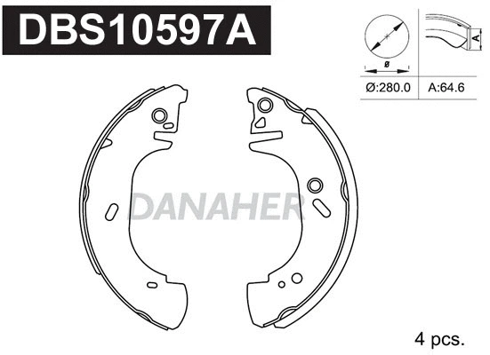 Jeu de mâchoires de frein DANAHER DBS10597A