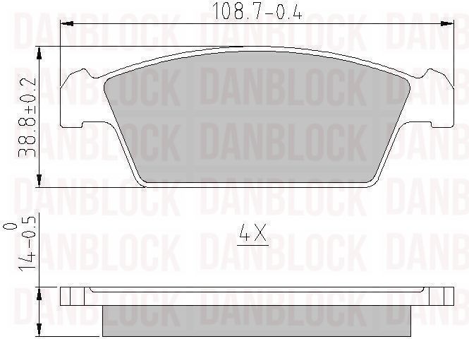Kit de plaquettes de frein, frein à disque DANBLOCK DB 511081