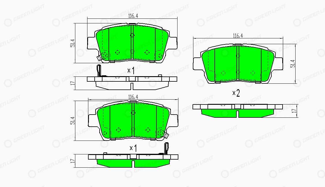 Kit de plaquettes de frein, frein à disque Automotive Adriado GLBP0334
