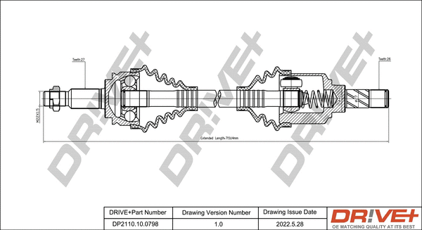Arbre de transmission Dr!ve+ DP2110.10.0798