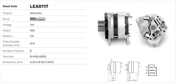 Alternateur LUSA LEA0117