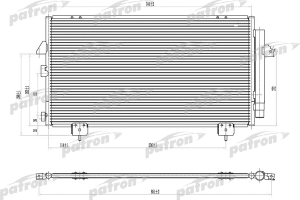 Condenseur, climatisation PATRON PRS1163
