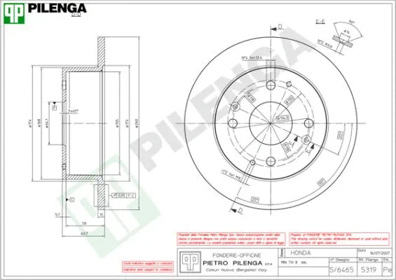 Disque de frein PILENGA 5319