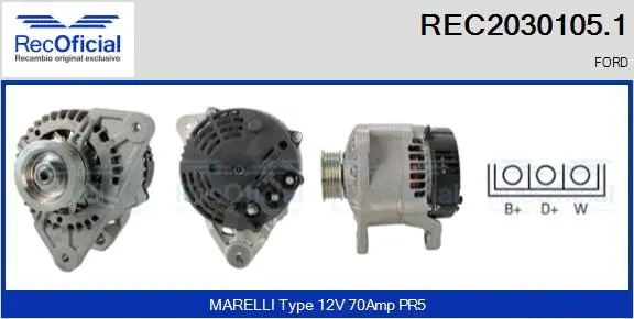 Alternateur RECOFICIAL REC2030105.1