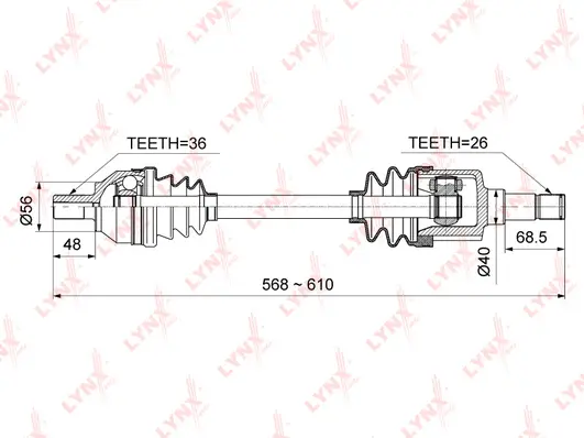 Arbre de transmission LYNXAUTO CD-1007