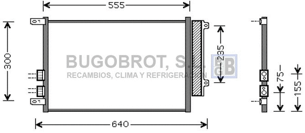 Condenseur, climatisation BUGOBROT 62-AL5088
