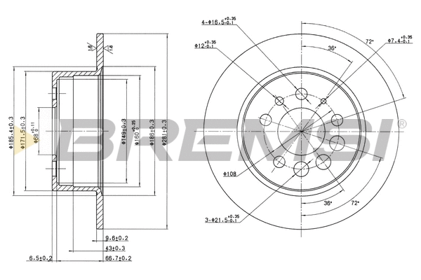 Disque de frein BREMSI CD6080S