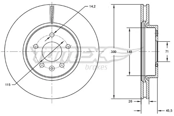 Disque de frein TOMEX Brakes TX 72-53