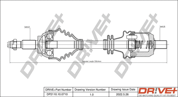 Arbre de transmission Dr!ve+ DP2110.10.0710