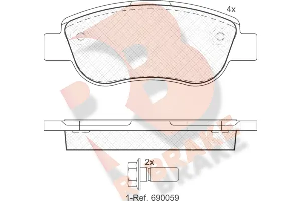Kit de plaquettes de frein, frein à disque R BRAKE RB1883
