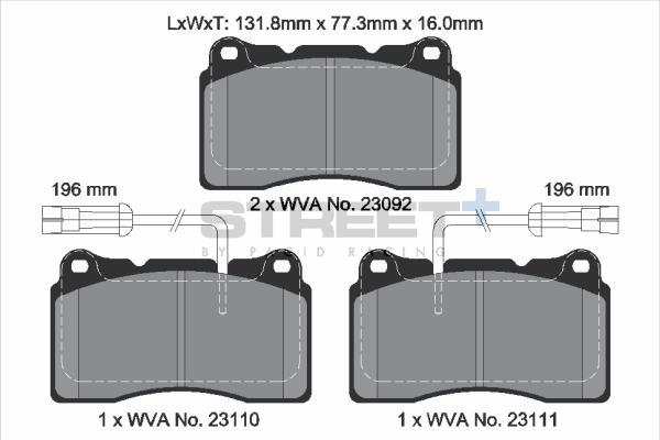 Kit de plaquettes de frein, frein à disque PAGID Racing T8017SP2001