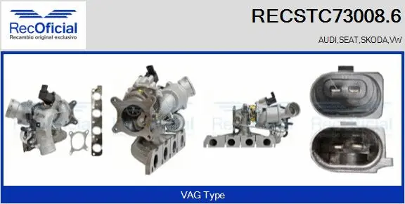 Turbocompresseur, suralimentation RECOFICIAL RECSTC73008.6