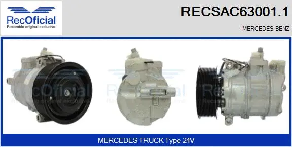 Compresseur, climatisation RECOFICIAL RECSAC63001.1