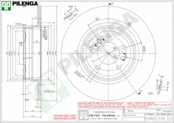 Disque de frein PILENGA 5110