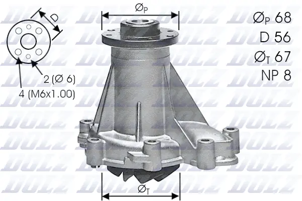 Pompe à eau, refroidissement du moteur DOLZ M176