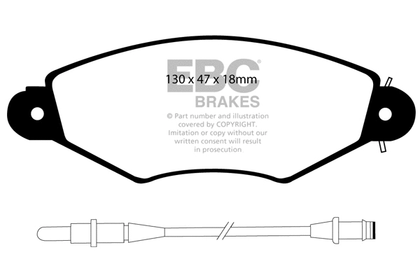 Kit de plaquettes de frein, frein à disque EBC Brakes DP21406