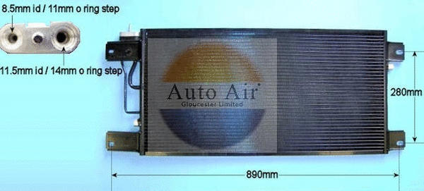 Condenseur, climatisation AUTO AIR GLOUCESTER 16-5003