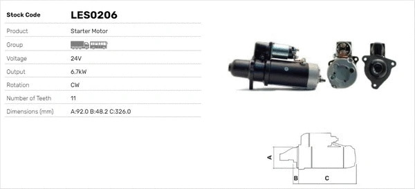 Démarreur LUSA LES0206