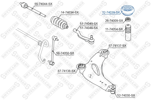 Coupelle de suspension STELLOX 12-74039-SX