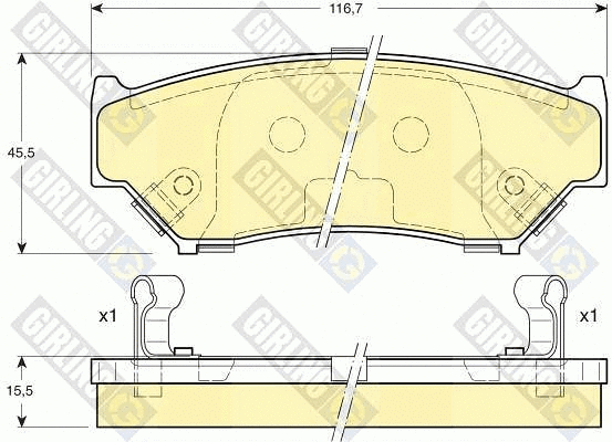 Kit de plaquettes de frein, frein à disque GIRLING 6131829
