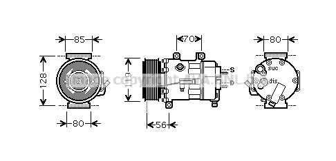 Compresseur, climatisation PRASCO CNK250