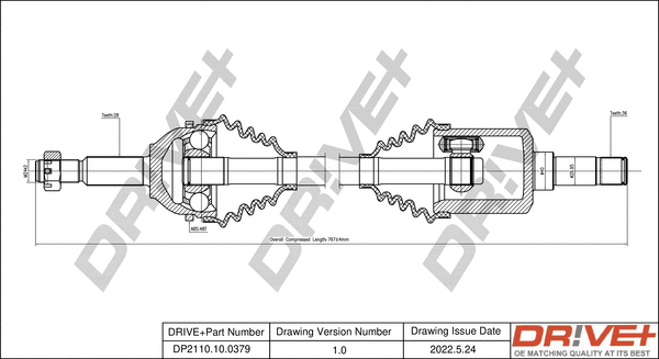 Arbre de transmission Dr!ve+ DP2110.10.0379