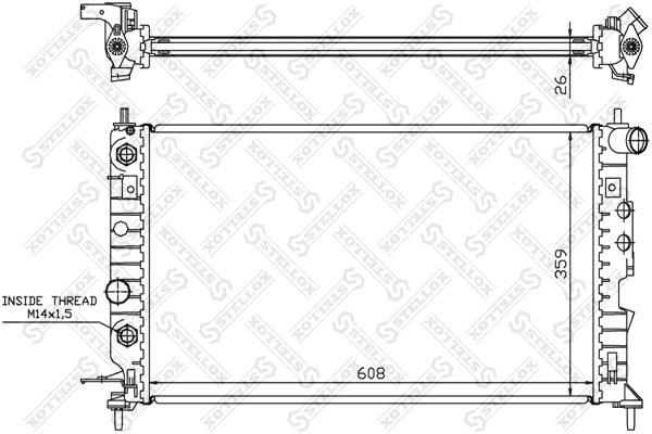 Radiateur, refroidissement du moteur STELLOX 10-25099-SX