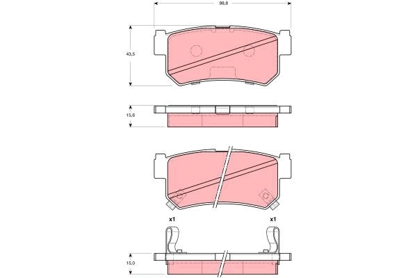 Kit de plaquettes de frein, frein à disque TRW GDB3382DT