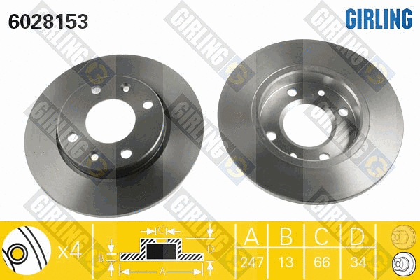 Disque de frein GIRLING 6028153