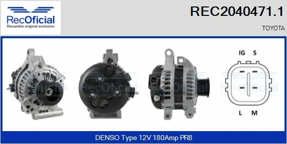 Alternateur RECOFICIAL REC2040471.1