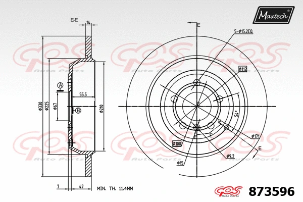Disque de frein MAXTECH 873596