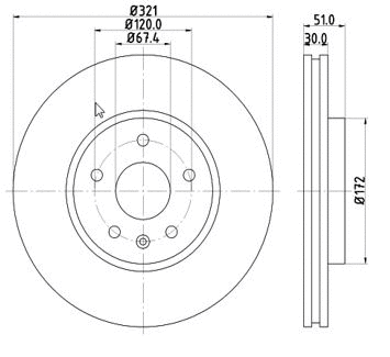 Disque de frein MTR 12108584