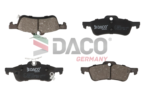 Kit de plaquettes de frein, frein à disque DACO Germany 323910