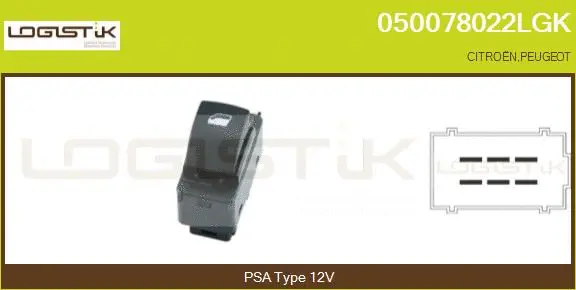 Interrupteur, lève-vitre LGK 050078022LGK