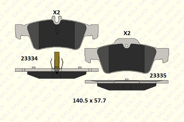 Kit de plaquettes de frein, frein à disque KALE 23334 165 05