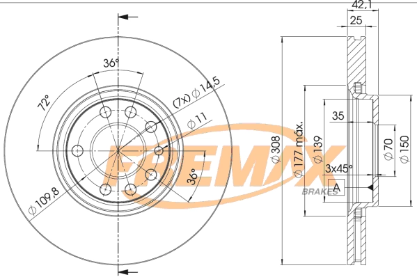 Disque de frein FREMAX BD-9061