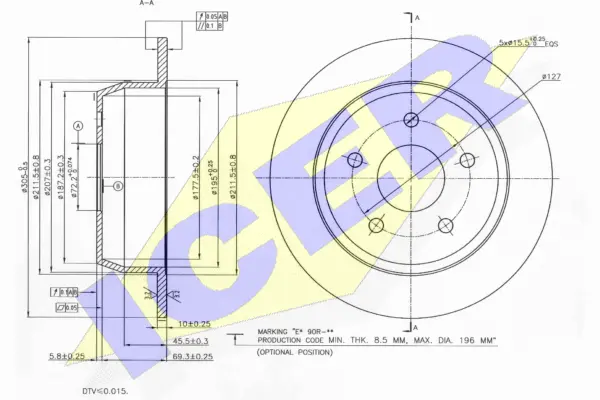 Disque de frein ICER 78BD5118-2