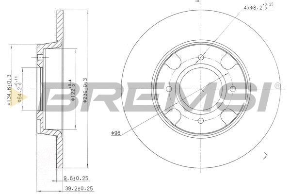 Disque de frein BREMSI CD6538S