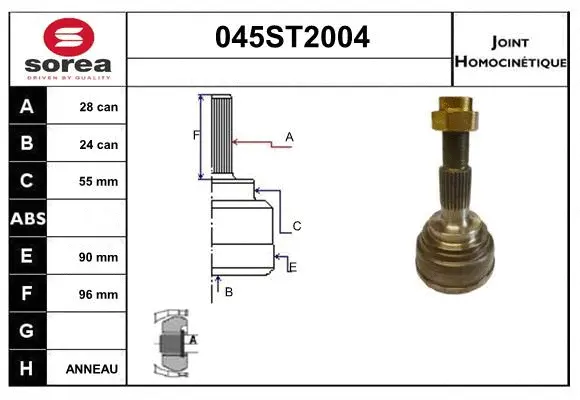 Jeu de joints, arbre de transmission STARTCAR 045ST2004