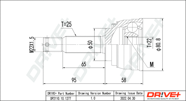 Jeu de joints, arbre de transmission Dr!ve+ DP2110.10.1277