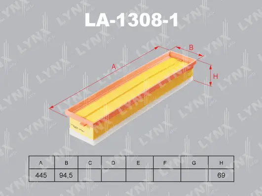 Filtre à air LYNXAUTO LA-1308-1