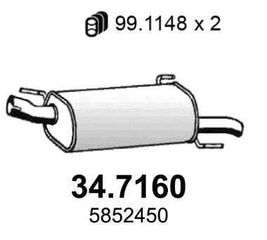 Silencieux arrière ASSO 34.7160