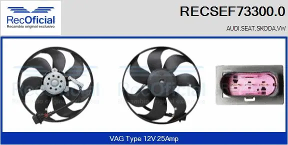 Ventilateur, refroidissement du moteur RECOFICIAL RECSEF73300.0