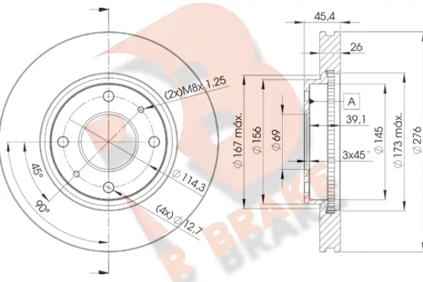 Disque de frein R BRAKE 78RBD26070