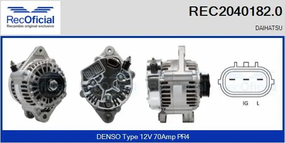 Alternateur RECOFICIAL REC2040182.0