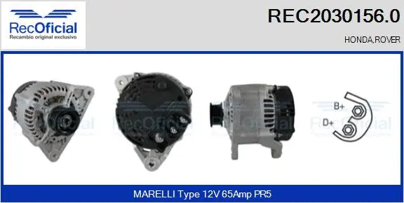 Alternateur RECOFICIAL REC2030156.0