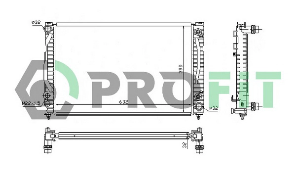 Radiateur, refroidissement du moteur PROFIT PR 0014A3