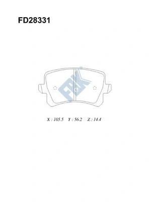Kit de plaquettes de frein, frein à disque FBK FD28331