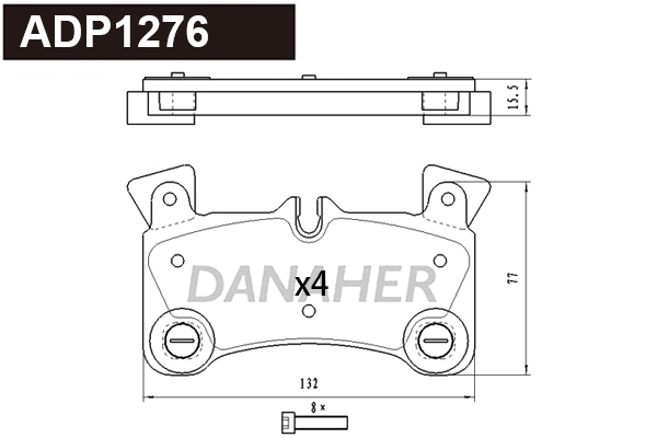 Kit de plaquettes de frein, frein à disque DANAHER ADP1276